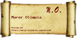 Marer Olimpia névjegykártya